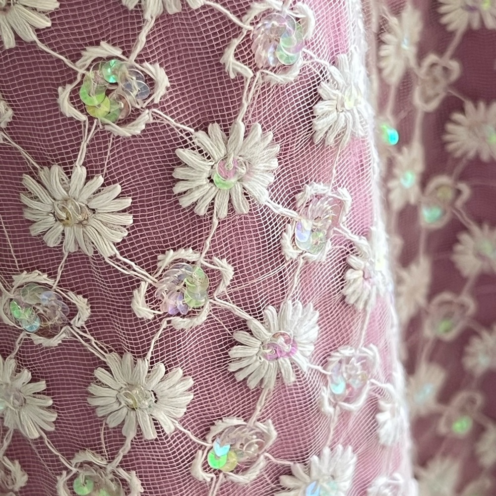 Bohemian Embroidered Pastel Pink Beaded Floral Sequin Patchwork Fairycore Vest - Picture 9 of 15